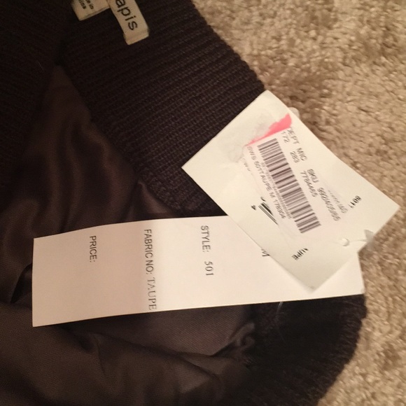 NWT Lapis Sweater knit crochet brown skirt M - Picture 5 of 7